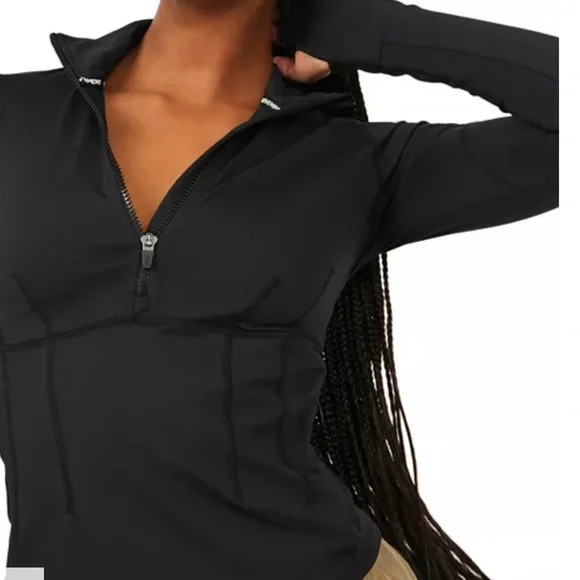 Free People Movement Run The Course Half Zip in Black NWT - Picture 4 of 16